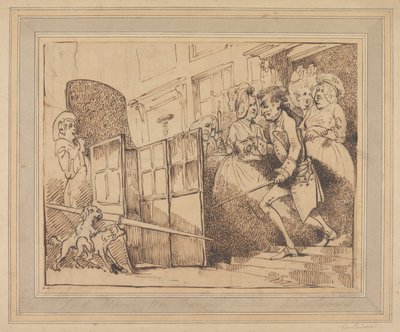 Lord Harrington Leaving Mother Matthews by Thomas Rowlandson